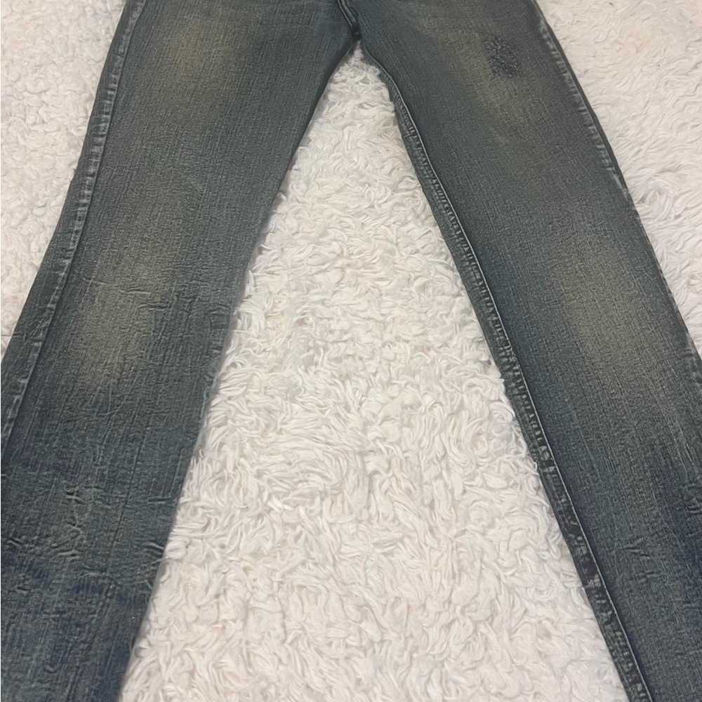 Faded Slim Straight Jeans in Washed Black